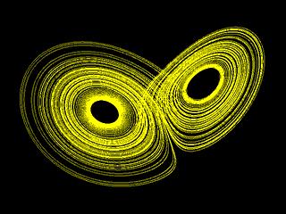 kdy není možné odhadnout, jak se bude systém chovat, v takovém případě je atraktor chaotický a může se jednat o takzvaný podivný atraktor (strange attractor) [6].