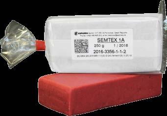 21 SEMTEX 1A CE:0589.EXP.0138/01 Plastická trhavina pro zvláštní použití SEMTEX 1A je trhavina na bázi nevýbušného plastifikátoru, jejíž účinnou složkou je pentrit.