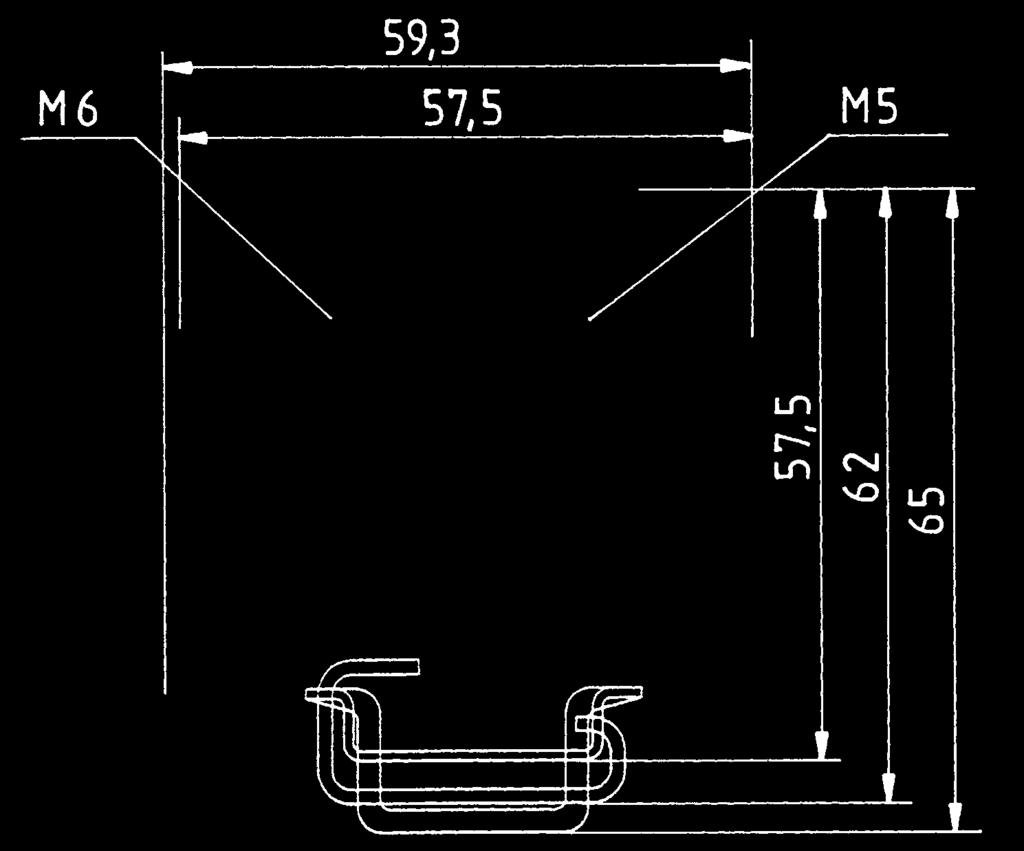 Koncové svorky sběrné pásoviny E - CU (10 x 3 mm), Typ WAK proudová zatížitelnost: slaněný vodič: 16 mm 2 62 A plný vodič: 25 mm 2 67 A WKN 16 ETK/U 1 16 mm 2 1 25 mm 2 400 V/6 kv/3* ) CSA No.