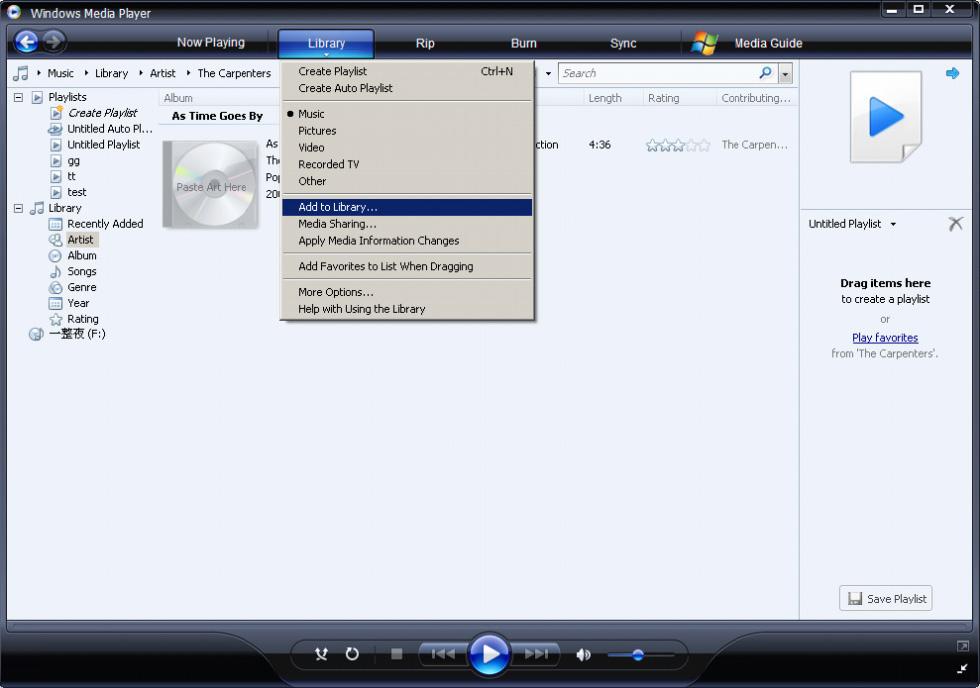 Přidávejte hudební soubory, které jsou uloženy jinde na vašem počítači nebo v síti 1 Zvolte Start > Všechny programy > Windows Media Player pro spuštění