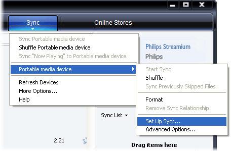 3 Volba a priority automatické synchronizace Pokud Windows Media Player zvolí pro váš přehrávač automatickou synchronizaci, můžete se rozhodnout nesynchronizovat celou vaši knihovnu médií.