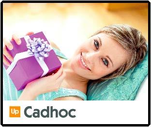 Cadhoc - dárková poukázka Pokud hledáte ideální dárek pro obchodní partnery i zaměstnance, zvolte dárkovou poukázku Cadhoc. Umožňuje obdarovanému vybrat si dárek podle jeho vlastních představ.