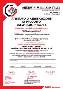 01 Certificate Holder Sherwin Williams Sweden AB Industrigaten 5 SE-195 02 Märsta ED1423 (150-183 g/m 2 ) EG1598 (150-180 g/m 2 ) Stable and mould resistant Danish Technological Institute