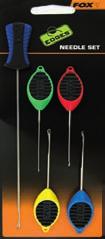 EDGES PRODUKTY FINE NEEDLE Ideální pro jemné nástrahy, jako je partikl Také vhodné na měkké boilies o průměru 6-10mm Zelená rukojeť s příjemným povrchem SPLICING NEEDLE Západka pro navlékání olověnek