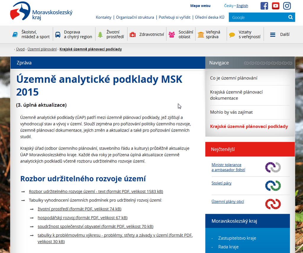 Moravskoslezský kraj Geoportál není bude vyhlášena veřejná zakázka ( v pořadí čtvrtá)