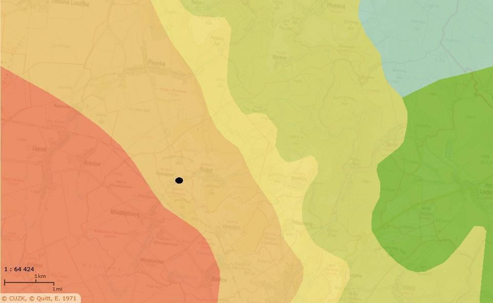 Obrázek 2: Obec Komárov na mapě