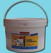 4. PRODUKTY SOUDAL b) TMELY A LEPIDLA LEPIDLO NA POLYSTYRÉN na bázi disperze syntetických materiálů.