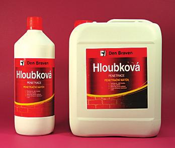 HLOUBKOVÁ PENETRACE vyšší penetrační účinnost, proniká do hloubky minimálně 20 mm a zpevňuje podklad.