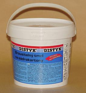 DISTYK DISTYK - SPECIÁL 310 ml 25 ks 31,50 barva / bílá 1086 hnědá 1088 černá 1089 šedá 1087 BROUSITELNÝ TMEL NA SÁDROKARTON - DISTYK Univerzální