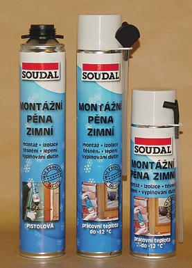 4. PRODUKTY SOUDAL a) POLYURETANOVÉ PĚNY Poloelastický hermetik z pěnového polyuretanu pro spáry, jeden z nejúčinnějších tepelně