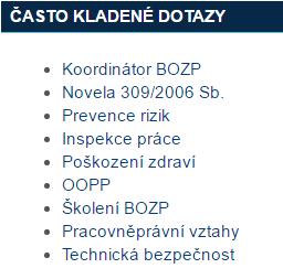 Obrázek 15 - Záznam z adresáře Často kladené dotazy - FAQs jsou zpřístupněny díky komponentě Freestyle FAQs.