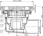 240x240mm a litinovou mříží, odkalovacím košem Třída zatížení L15 (1500 kg) HL606/1 DN 110 2175,- 2632,- s DPH HL606/5 DN 160 2175,- 2632,- s DPH HL606L/1 Jako HL606/1, avšak s plastovou vtokovou