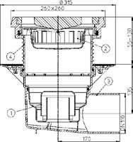 3E Zápachová klapka kompletní 724,- 876,- s DPH HL624 Nástavec ø195mm /260x260litina/ 226x226mm litina 3192,- 3862,- s DPH Velkokapacitní vtok PERFEKT s ležatým odtokem DN110, se suchou klapkou proti