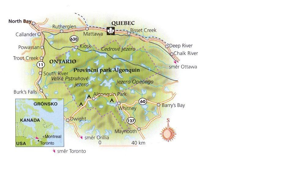 2. 3. 5 Provinční park Algonquin Obr. 7: Provinční park Algonquin (MAYBANK. B. Národní parky a divoká příroda Kanady) Provinční park Algonquin se nachází v jižním Ontariu (Obr.