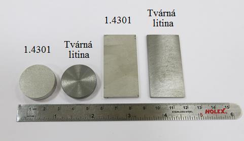 ověření vlivu základního materiálu na vlastnosti výsledného povlaku. Jednotlivé vzorky jsou v základním stavu k vidění na obrázku 2.