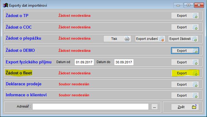 2.5 Žádost o FLEET www. softapp.cz hotline@softapp.cz tel.