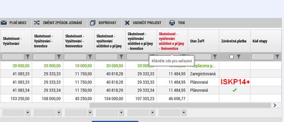 Po schválení ŽoZ v CSSF14+ jsou data ze ŽoZ rozehrána na projekt.