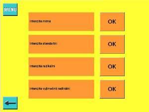 Pro antiedématózní využití a profilaxi edémů, tj. procedury s hodnot přetlaku nad podtlakem viz modré pole tlakových parametrů modifikační tabulky EDIT TABLE.