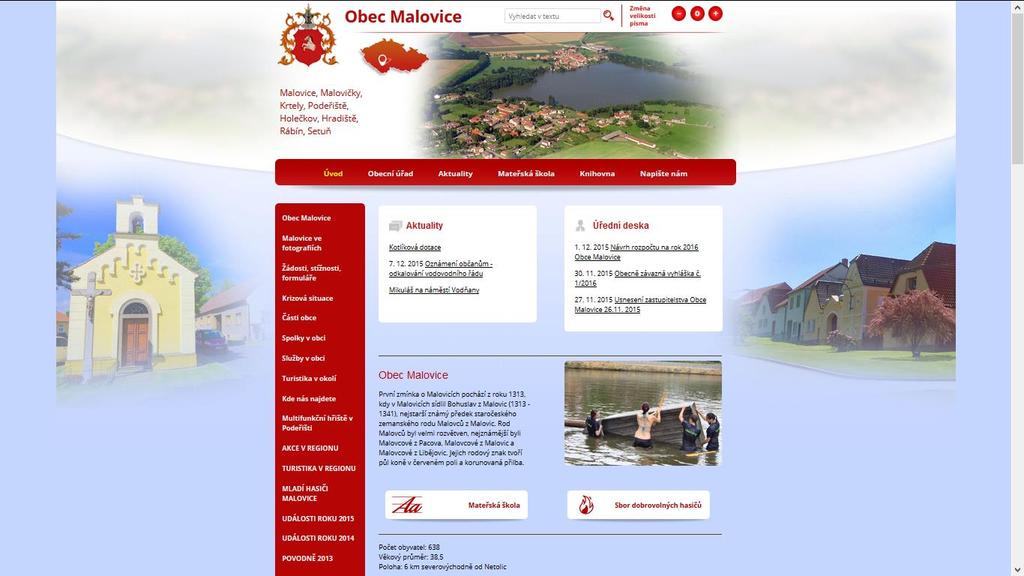 Obec Malovice Počet obyvatel