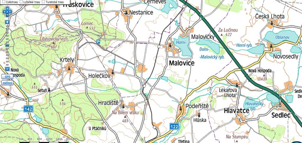 MAPKA OBCE VČETNĚ MÍSTNÍCH