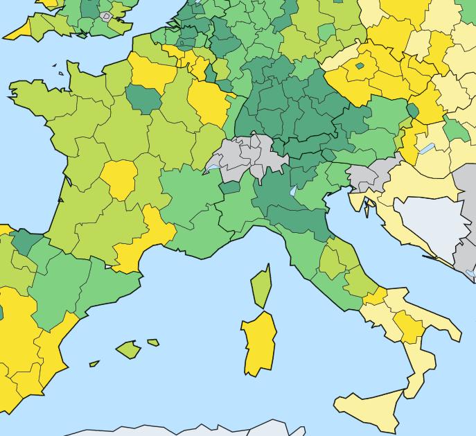 HDP/obyvatele v PPS Míra nezaměstnanosti v % Severní IT