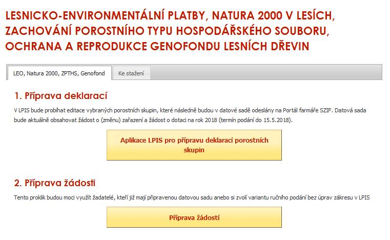 4 Příprava a podání žádosti přes Portál farmáře SZIF 4.1 Příprava datové sady Návrhy žádostí se vytváří v aplikaci flpis. Zde je možnost editace hranic porostních skupina a také editace atributů.