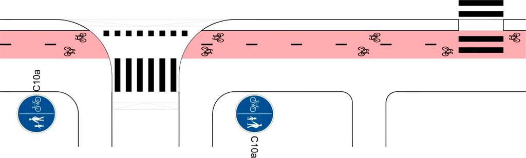 5 / Křižovatky a křížení / Křížení stezky s cyklistickým provozem Obrázek 33