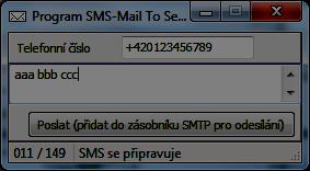 Jednoduché odeslání zprávy bez e-mailového klienta Lze použít pro vyzkoušení funkce programu nezávisle na funkci mailových SMTP klientů Kontrola zásobníku přijatých zpráv,