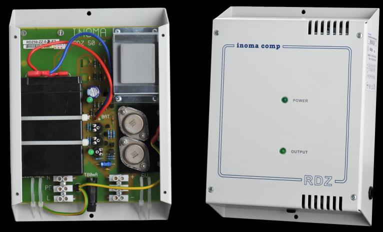 RDZ50-ZZ-0 Zálohovaný zdroj 230V/6V/750mA/3,2Ah Zálohovaný zdroj RDZ50-ZZ-0 je určený pre napájanie zariadenia jednosmerným napätím 6V a to aj pri výpadku sieľového napätia 230V.