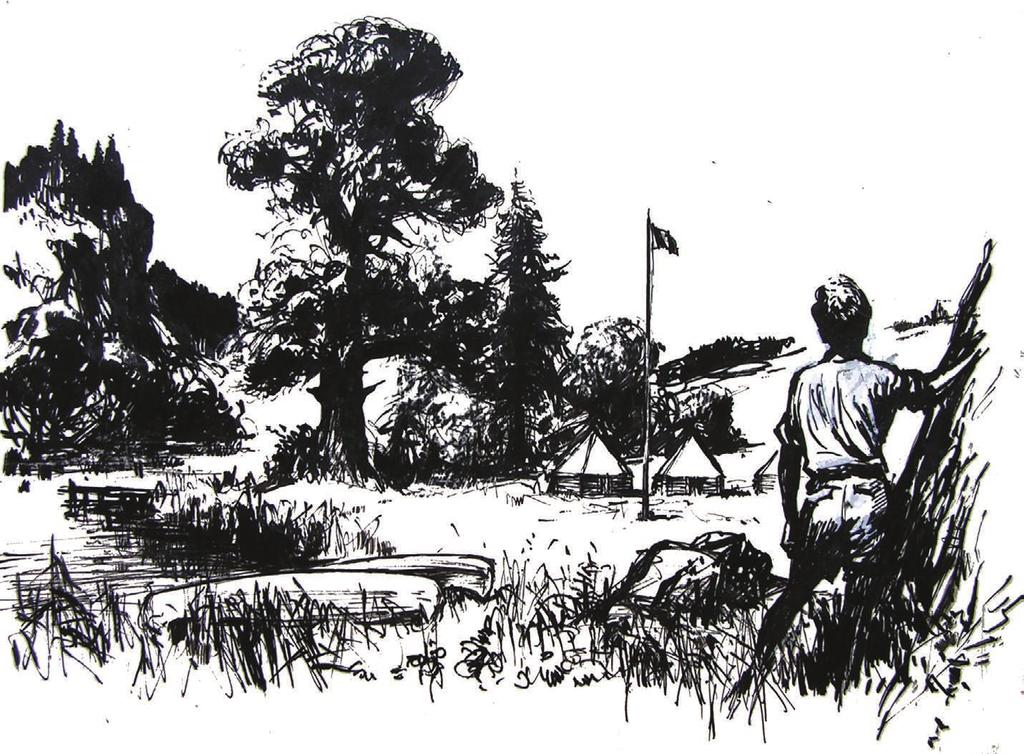 Strejda Bimba, se pro mě stal symbolem prázdnin a nádherného bezstarostného dětství. Ilustrace z knihy Jaroslava Foglara Pod junáckou vlajkou.