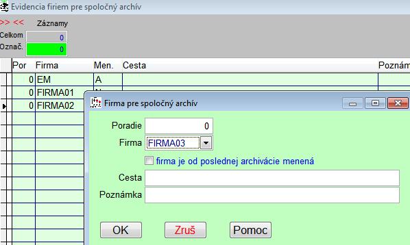 Toto doplnkové riešenie zálohovania dát využijú hlavne účtovné firmy a kancelárie, ktoré spracovávajú viacero firiem. V module PROLFI má užívateľ vytvorený zoznam firiem, ktoré sa budú archivovať.