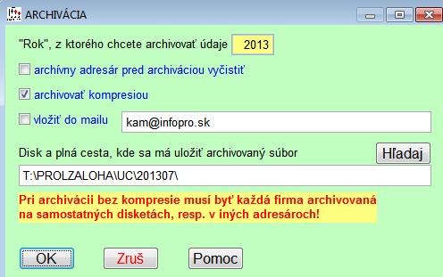 Postup archivácie spodných častí dokladov Prejdite do modulu PROLAR do časti ARCHÍV Zvoľte ponuku SPODKY FAKTÚR. Väčšinou stačí zvoliť ďaľšiu ponuku 0:SPODKY*.