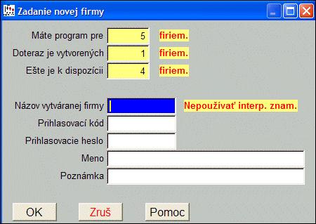 WIN PROLFI - multiverzia Tento modul sa dodáva len na objednávku. Modul zabezpečuje spracovávanie viacerých, na sebe nezávislých firiem (ich počet je závislý od veľkosti zakúpenej tzv.