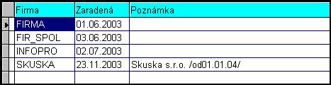 SPRACOVANIE Zmena firmy (zmena spracovávanej firmy) Táto funkcia slúži na zmenu spracovávanej firmy bez ukončenia práce s programom. Zmenu vykonáte cez voľbu Zmena firmy v menu SPRACOVANIE.