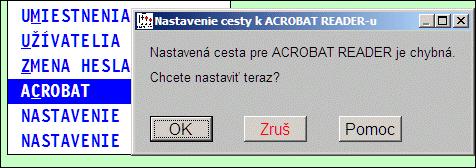 Ručné nastavenie Acrobat-u. Túto starú možnosť by ste už nemali použiť lebo by ste mali využiť nastavenie pre verziu 9.