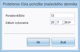 9 PRÍKLADY 101 Po priradení čísla úkonu zostali v tabuľke Zoznam znaleckých úkonov stĺpce Účtované, Priznané a Vyplatené nevyplnené, lebo ste ešte nezadali vyúčtovanie k vypracovanému úkonu.