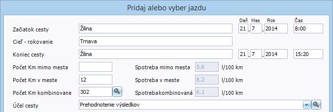 9 PRÍKLADY 105 9.6 PRÍKLADY JAZDY 9.6.1 JAZDA S VYUŽITÍM OSOBNÉHO AUTOMOBILU Novú jazdu začnite vytvárať z hlavného formulára v záložke Ďalšie funkcie cez ikonu Jazdy a následne kliknutím na tlačidlo Pridaj.