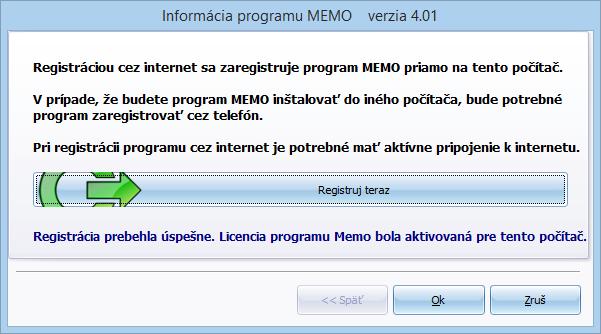 1 INŠTALÁCIA PROGRAMU MEMO 13 obsahujúce aktuálnu verziu, príp. ďalšie informačné materiály. Upgrade na CD je možné kedykoľvek poslať aj na požiadanie, prípadne aj formou dobierky.