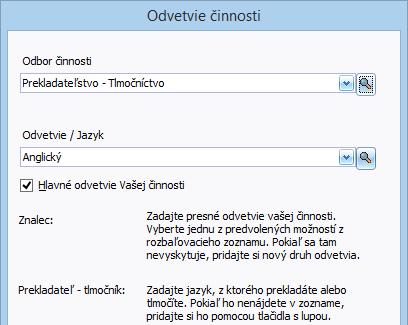 Otvorí sa formulár Nastavenia Údaje o znalcovi, v ktorom vyplníte v záložke Údaje o znalcovi všetky základné údaje o sebe.