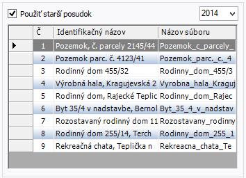 Nastavíte sa na posudok, ktorý chcete použiť ako predlohu do novovytvoreného posudku a po stlačení Ok sa údaje z označeného posudku preklopia do novovytvoreného posudku.