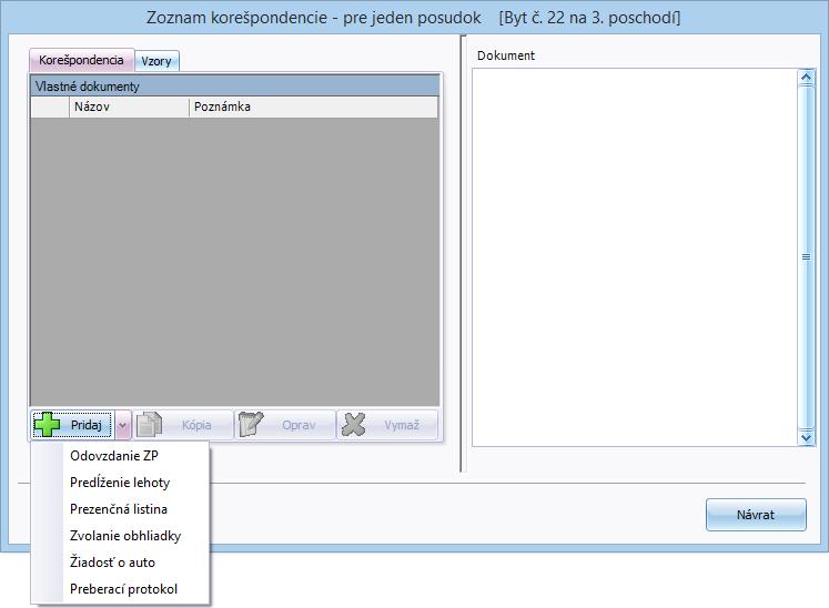 60 MEMO ZNALECKÝ DENNÍK A VYÚČTOVANIE Výberom dokumentu (napr.