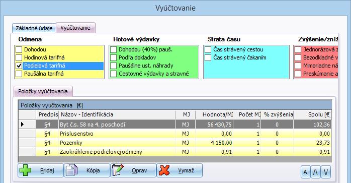 Zmeniť ich môžete v záložke Vyúčtovanie. Záložka Vyúčtovanie Znalec účtuje zadávateľovi za spracovaný znalecký posudok podielovú tarifnú odmenu.