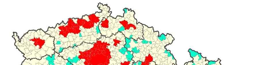 za příměstský venkov považovat venkovské obce v rámci městských aglomerací, resp. úzce vymezených urbanizovaných území (s více než 50 000 obyvateli), odlehlý venkov zahrnuje zejména tzv.
