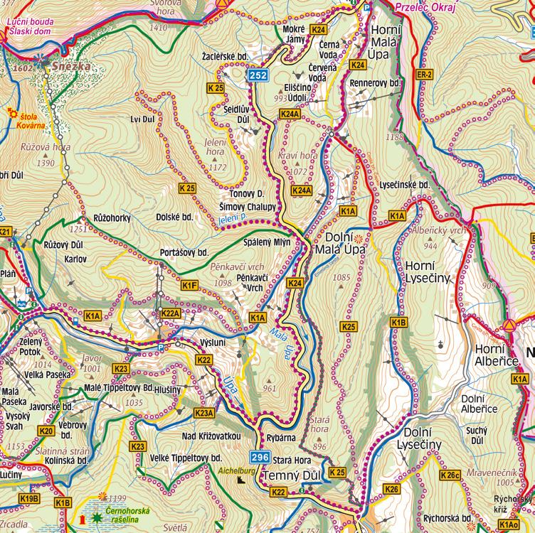 Mapa Velká Úpa