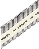 G B typ HILTI GX 90-WF základní materiál dřevo délka připevňovacího prvku 50 90 mm max. rychlost upevňování 1 200/h hmotnost 3,7 kg výkon (max.
