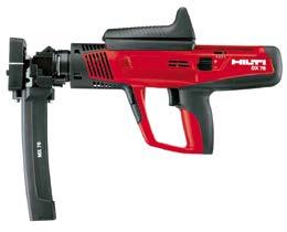 typ HILTI DX 76 MX základní materiál ocel délka připevňovacího prvku 19 21 mm max. rychlost upevňování 600/h hmotnost 4,35 kg výkon (max.
