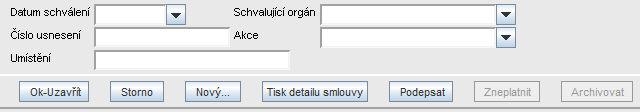 Pokud je smlouva na dobu určitou, je doplnit údaj Celkem za platnost smlouvy. možné pomocí tlačítka Vypočítat Spodní část dialogu smlouvy Jedná se o smlouvy.