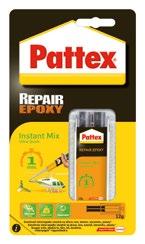 Pattex Repair Epoxy Popis výrobku: Univerzální dvousložkové epoxidové lepidlo. Rychlá příprava pro použití smícháním obou komponentů pomocí špachtle.