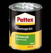 Chemoprén Pattex Chemoprén Univerzál Pattex Chemoprén Extrém 28 Popis výrobku: Univerzální kontaktní lepidlo bez obsahu zdraví škodlivého cyklohexanu a toluenu.