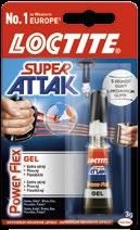 Větší balení pro častější použití. Balení: 5 g Loctite Super Attak Power Flex Gel Univerzální sekundové lepidlo ve formě gelu.